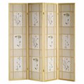 Manmade R5442 - 4 4 Panel Shoji Screen - Natural MA2629602